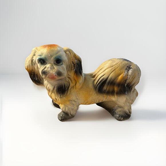 Vintage Chalkware Spaniel Dog Figurine Retro Carnival Prize 11″ Nostalgic Décor - Picture 1 of 9